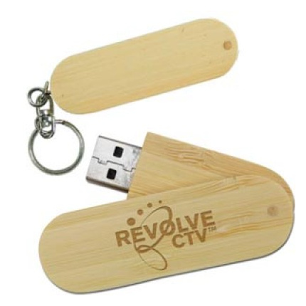 Ökologisch Bambus Twister USB-Stick - Topgiving
